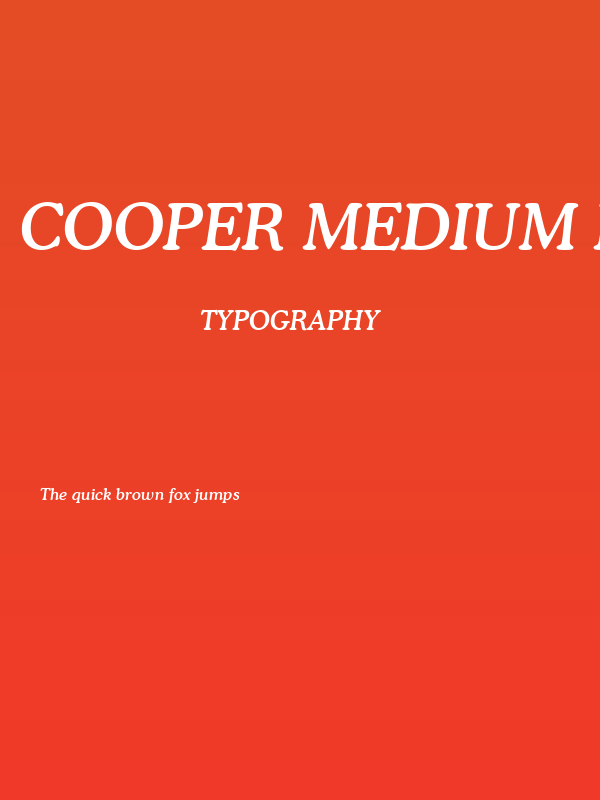 Cooper Medium Italic BT Poster