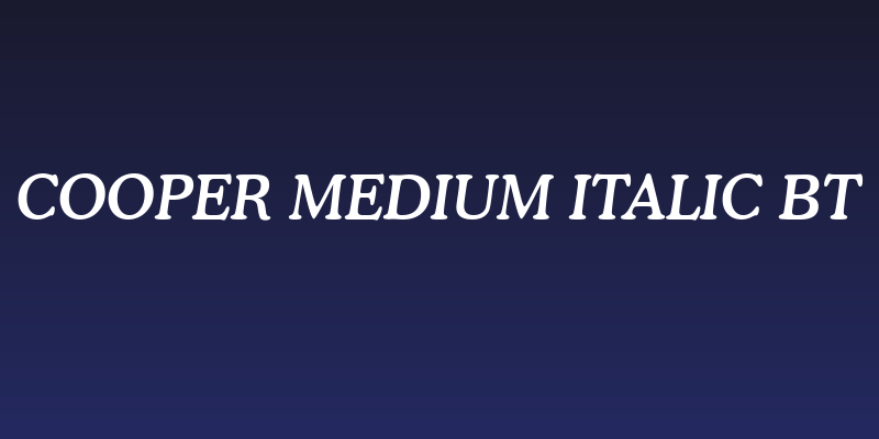 Cooper Medium Italic BT Social Header