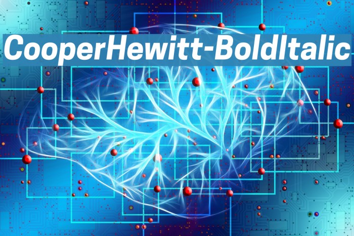 CooperHewitt-BoldItalic Font examples