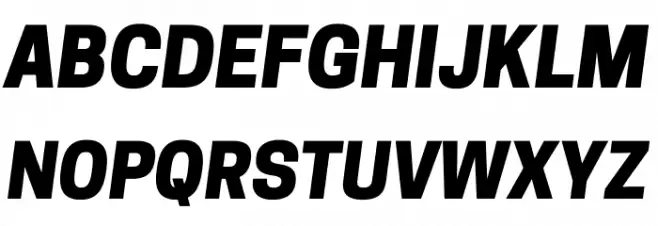 CooperHewitt-HeavyItalic फ़ॉन्ट अपरकेस