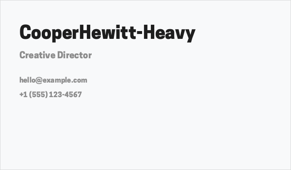 CooperHewitt-Heavy Business Card