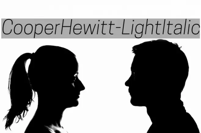 CooperHewitt-LightItalic Font examples