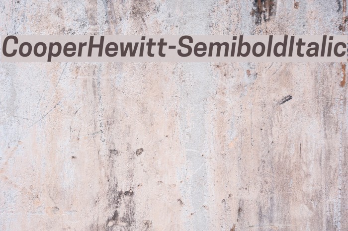 CooperHewitt-SemiboldItalic Font examples