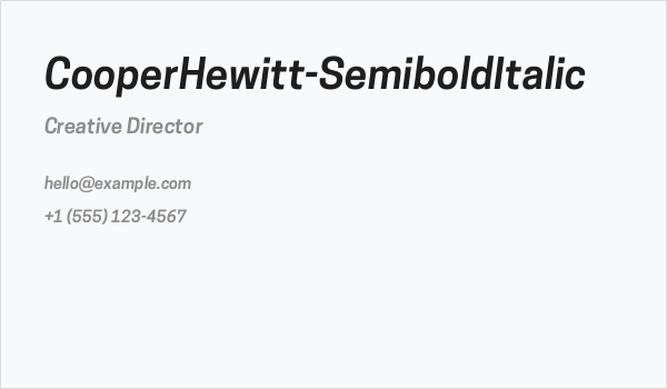 CooperHewitt-SemiboldItalic Business Card