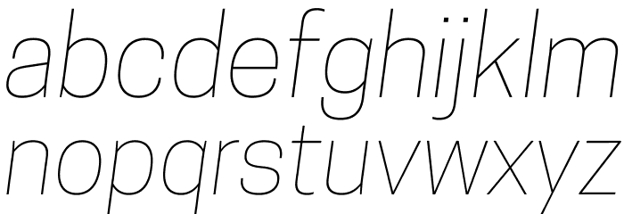 CooperHewitt-ThinItalic Font LOWERCASE