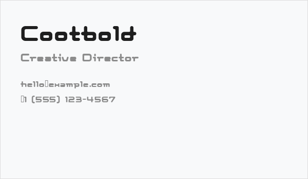Cootbold Business Card
