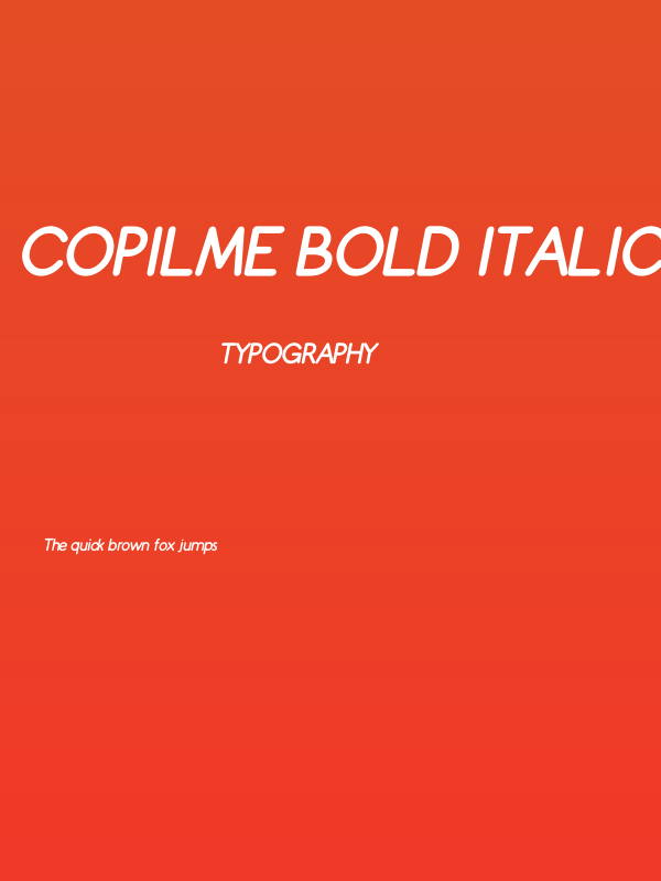 Copilme Bold Italic Poster