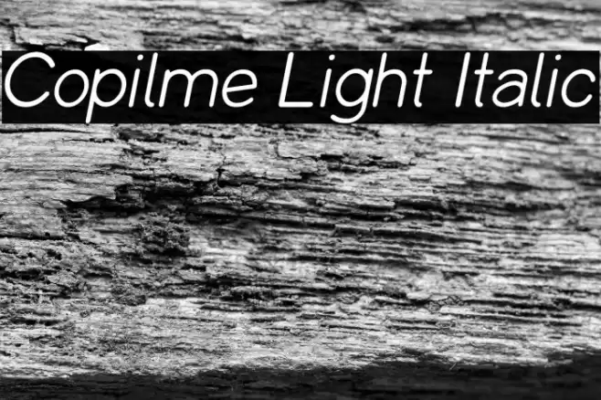 Copilme Light Italic Font examples