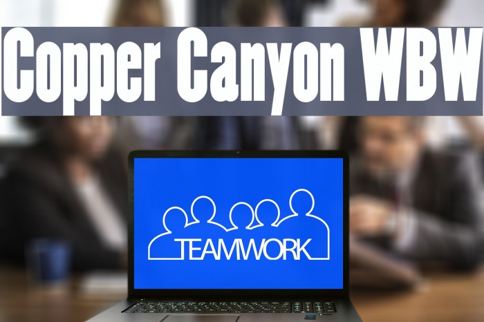 Copper Canyon WBW Font examples