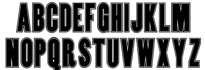 CopperCanyonInlineWBW Schriftart Groß