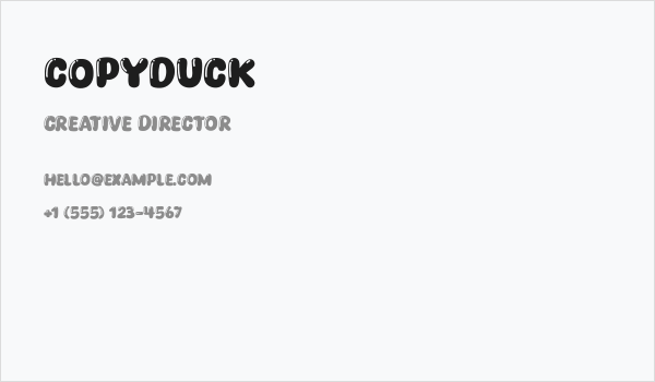 Copyduck Business Card
