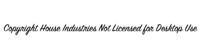 Copyright House Industries Not Licensed for Desktop Use  Fuentes Gratis Descargar