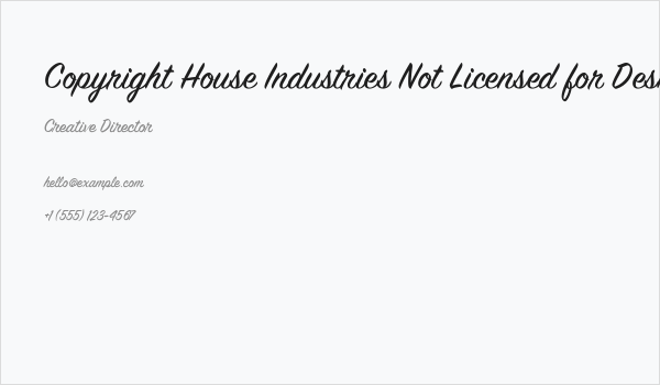 Copyright House Industries Not Licensed for Desktop Use Business Card