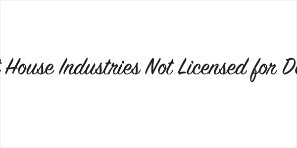 Copyright House Industries Not Licensed for Desktop Use Logo