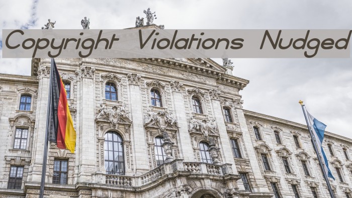 Copyright Violations Nudged Schriftart examples