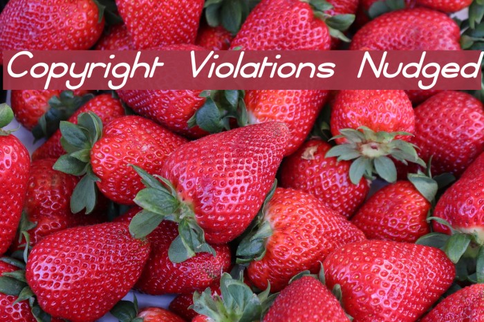 Copyright Violations Nudged Schriftart examples