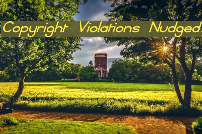 Copyright Violations Nudged Schriftart examples
