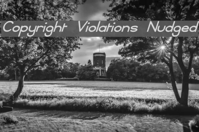 Copyright Violations Nudged フォント examples
