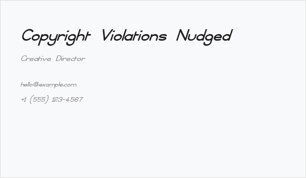 Copyright Violations Nudged Business Card
