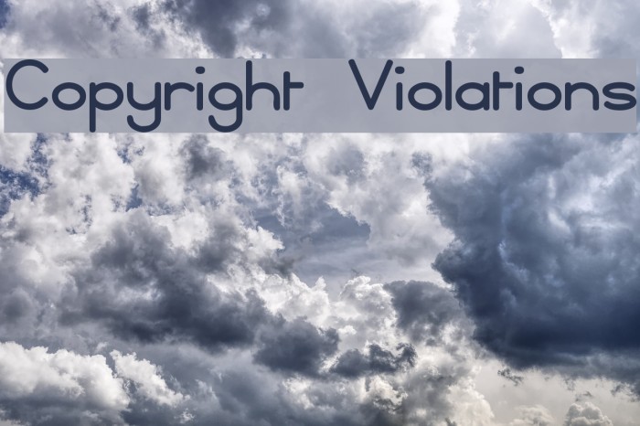 Copyright Violations Font examples
