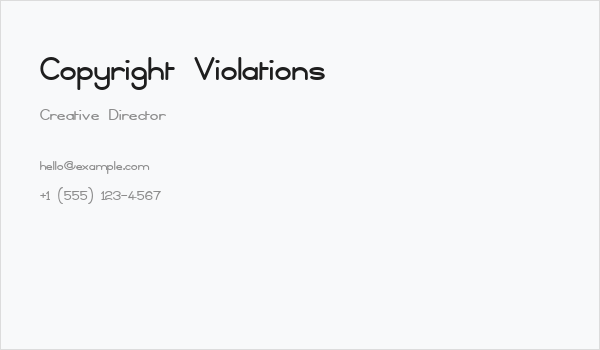 Copyright Violations Business Card