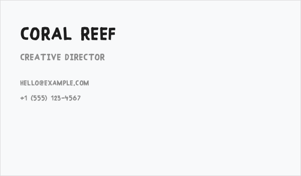 Coral Reef Business Card