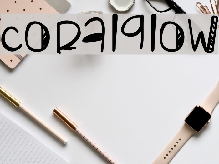 CoralGlow Font examples