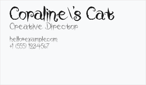 Coraline's Cat Business Card