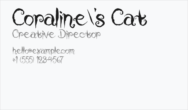 Coraline's Cat Business Card