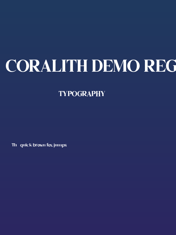 Coralith DEMO Regular Poster