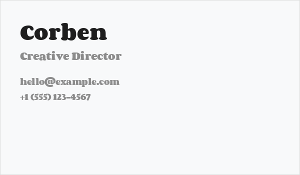 Corben Business Card