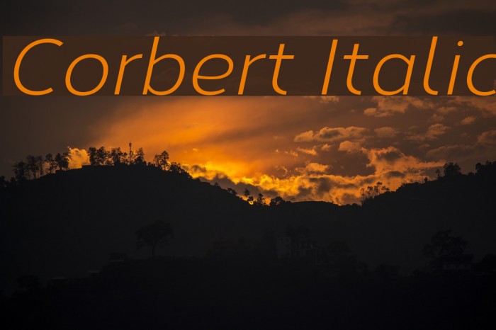 Corbert Italic Font examples