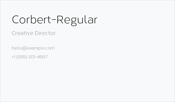 Corbert-Regular Business Card