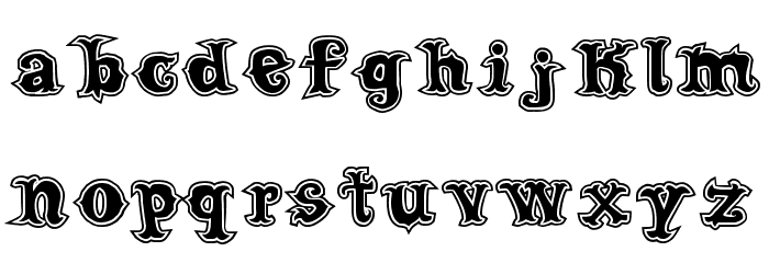 Cordel Circo Mambembe Outline Bold Font LOWERCASE
