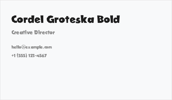 Cordel Groteska Bold Business Card
