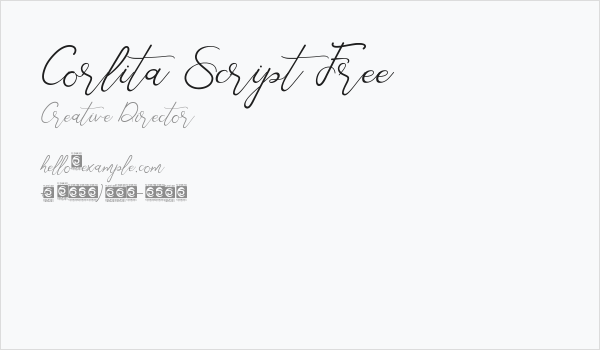 Corlita Script Free Business Card