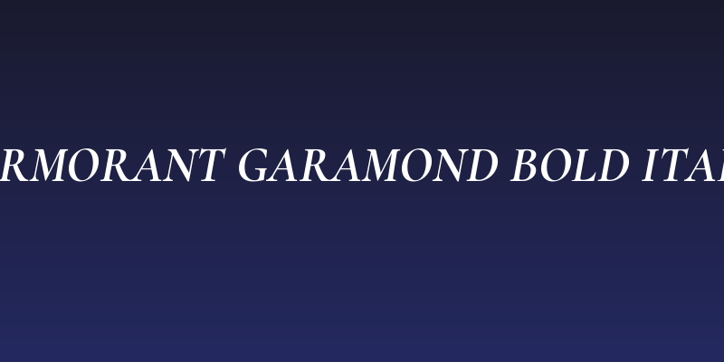 Cormorant Garamond Bold Italic Social Header