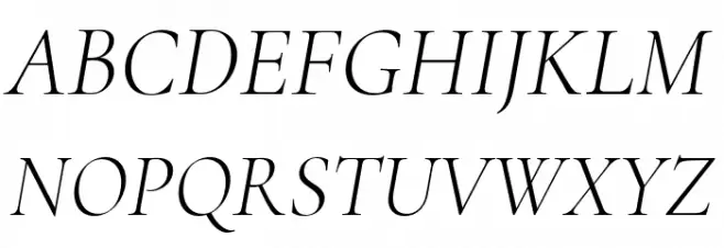 Cormorant Garamond Light Italic Schriftart Groß