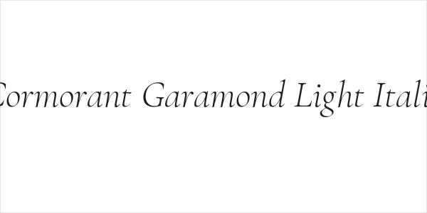 Cormorant Garamond Light Italic Logo
