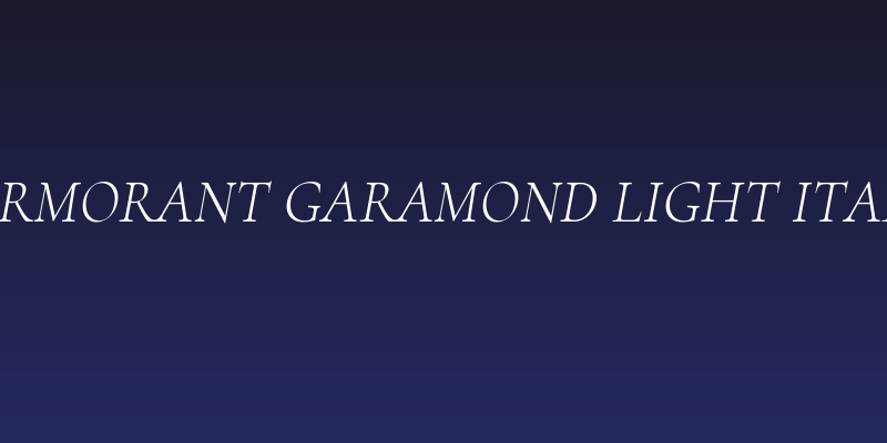 Cormorant Garamond Light Italic Social Header