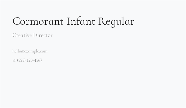 Cormorant Infant Regular Business Card
