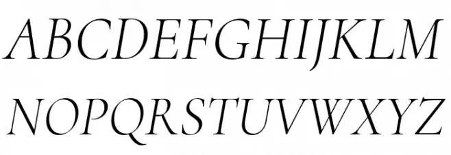 Cormorant Light Italic Schriftart Groß