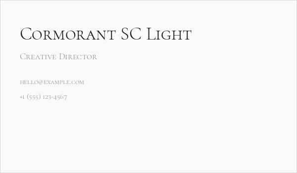 Cormorant SC Light Business Card