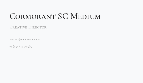 Cormorant SC Medium Business Card