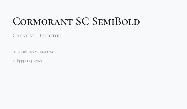 Cormorant SC SemiBold Business Card
