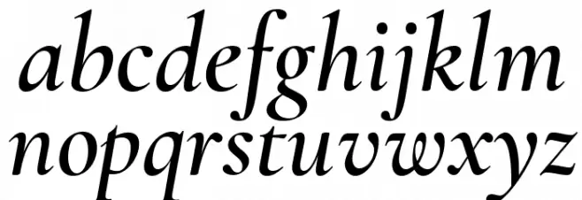 Cormorant Semi Italic Schriftart Kleinbuchstaben