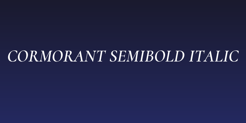 Cormorant SemiBold Italic Social Header
