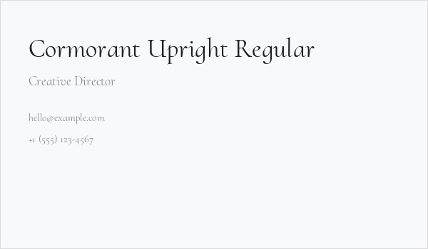 Cormorant Upright Regular Business Card