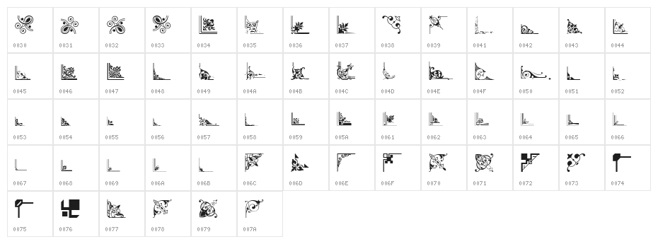 Corn Pop Four Regular Character Map