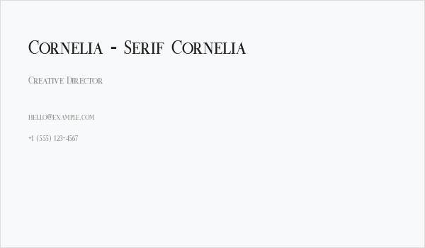 Cornelia - Serif Cornelia Business Card